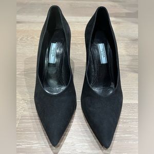 Prada Suede Block Heels - 36.5 Calzature Donna Camoscio